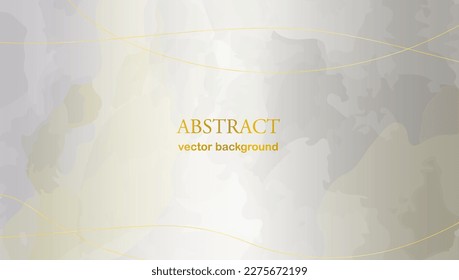 Abstract hand painted texture for greeting card templates or social media background. Vector design. Watercolor texture with golden lines.