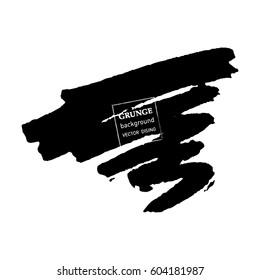 Abstract hand painted textured ink brush background, isolated strokes with dry rough edges