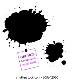 Abstract hand painted textured ink brush background, isolated strokes with dry rough edges

