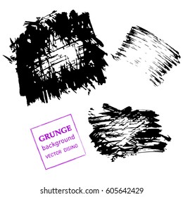 Abstract hand painted textured ink brush background, isolated strokes with dry rough edges

