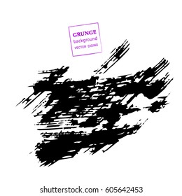 Abstract hand painted textured ink brush background, isolated strokes with dry rough edges

