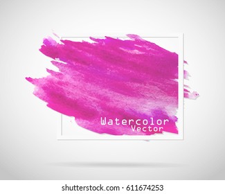 Abstract hand painted textured ink brush background with geometric frame