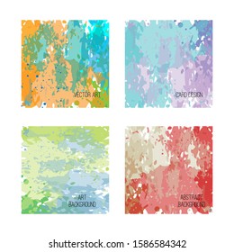 Abstract hand painted textures for greeting card templates or social media background. Vector art design. Ink texture.
