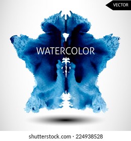 abstract hand painted watercolor ink rorschach grunge vector background