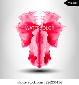 abstract hand painted watercolor ink rorschach grunge vector background