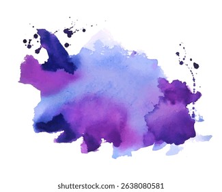 abstract hand painted watercolor ink blot texture background vector 