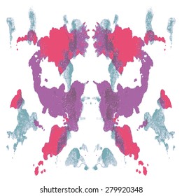 abstract hand painted watercolor ink rorschach vector background