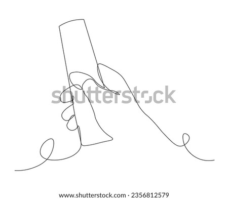 abstract hand with remote control Continuous One Line Drawing 