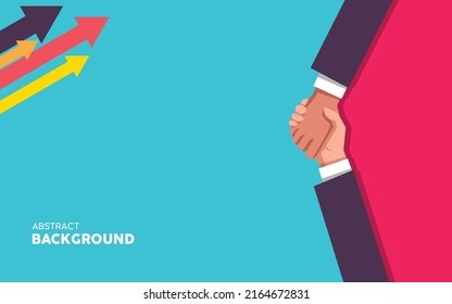 Abstract hand shake and arrow with background. agreement concept. Vector Illustration.