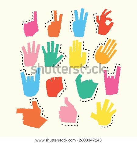 Abstract Hand Shape Cartoon Icon Illustration