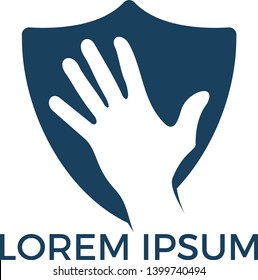 Abstract hand vector logo design. Health, help, support Center and care vector logo design template.