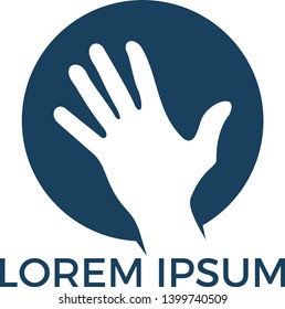 Abstract hand vector logo design. Health, help, support Center and care vector logo design template.