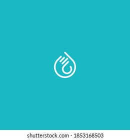 abstract hand and water vector illustration