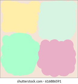 Abstract hand writing textures in green and blue and yellow and pink and brown tones, design for postcards and banners and posters