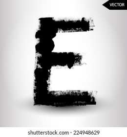 abstract hand written ink vector grunge type letter. grunge font. painted font