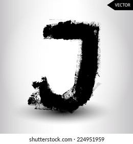 abstract hand written ink vector grunge type letter. grunge font. painted font
