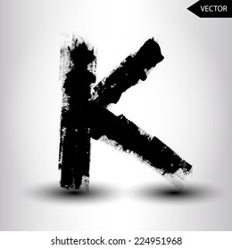 abstract hand written ink vector grunge type letter. grunge font. painted font