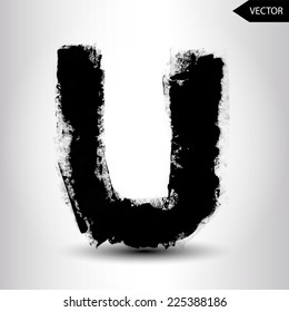 abstract hand written ink vector grunge type letter. grunge font. painted font