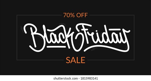 Abstract Hand Written Lettering Black Friday Sale Vector Illustration Art. Typography Illustration As Logotype