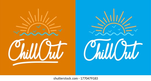 Abstract Hand Written Word Chillout Vector Illustration. Typography Illustration As Logotype