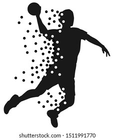 abstract handball player silhouette vector illustration