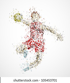 Abstract handball player, throw the ball. Eps 10