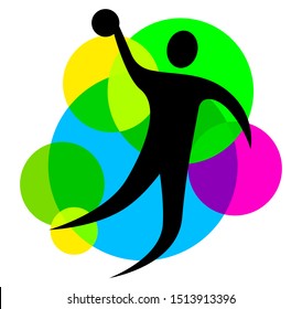 Abstract handball player vector illustration