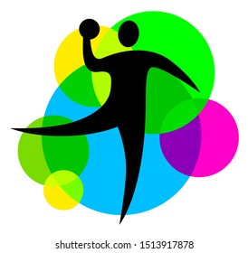 Abstract handball player vector illustration