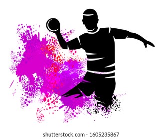 abstract handball player vector illustration