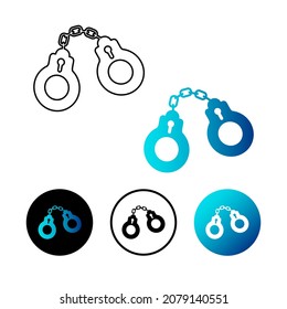 Abstract Handcuffs Icon Illustration Flat Design