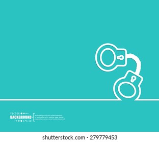 Abstract handcuffs vector background. For web and mobile applications, illustration template design, creative business info graphic, brochure, banner, presentation, concept poster, cover, booklet, document.