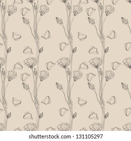 Abstract hand-drawing Seamless pattern with flowers, can be used for wallpaper, pattern fills, web page background, surface textures, vector