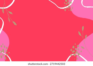 Abstract hand-drawn background with floral elements, artistic textures and organic shapes. Modern expressive design perfect for creative projects, branding, and stylish decorative layouts.