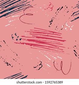 Abstract hand-drawn background with marker strokes and doodles.