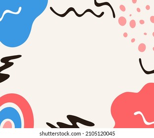 Resumen del fondo dibujado a mano para el texto. Formas, puntos y líneas curvadas de color claro. Ilustración del vector