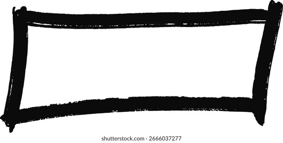 Borda abstrata de pincel preto desenhada à mão