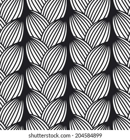 abstract hand-drawn black and white seamless pattern, vector illustration