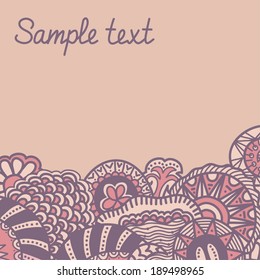 abstract hand-drawn card, decorative element border (vector illustration)