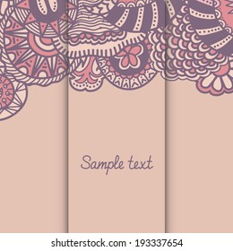 abstract hand-drawn card, decorative element border (vector illustration)