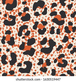 Abstract Hand-Drawn Colorful Overlayed Spots Camo Animal Skin Vector Seamless Pattern. Organic Fragments. Terrazzo marks. Geo Texture in Warm Earthy Desert Colors. Boho Polka Dot Print for fashion
