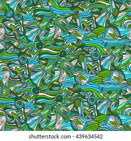 abstract hand-drawn colorful seamless pattern. Can be used for background, fabric and wallpaper.