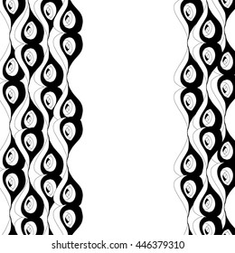 Abstract hand-drawn creative background in black and white colors. Vector illustration.
