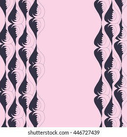 Abstract hand-drawn creative background in pale magenta and dark brown colors. Vector illustration.