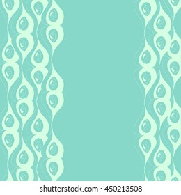 Abstract hand-drawn creative background in pale turquoise and mint colors. Vector illustration.