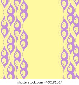 Abstract hand-drawn creative background in pale magenta and yellow colors. Vector illustration.