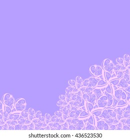 Abstract hand-drawn creative background of stylized flowers in light mauve and pale pink colors. Vector illustration.