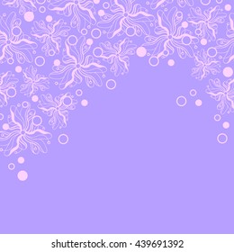 Abstract hand-drawn creative background of stylized flowers in light mauve and pale pink colors. Vector illustration.