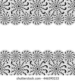 Abstract hand-drawn creative background of stylized flowers in black and white colors. Vector illustration.