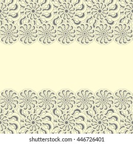 Abstract hand-drawn creative background of stylized flowers in pale yellow and gray colors. Vector illustration.