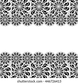 Abstract hand-drawn creative background of stylized flowers in black and white colors. Vector illustration.